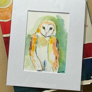 Watercolor Owl Art Print